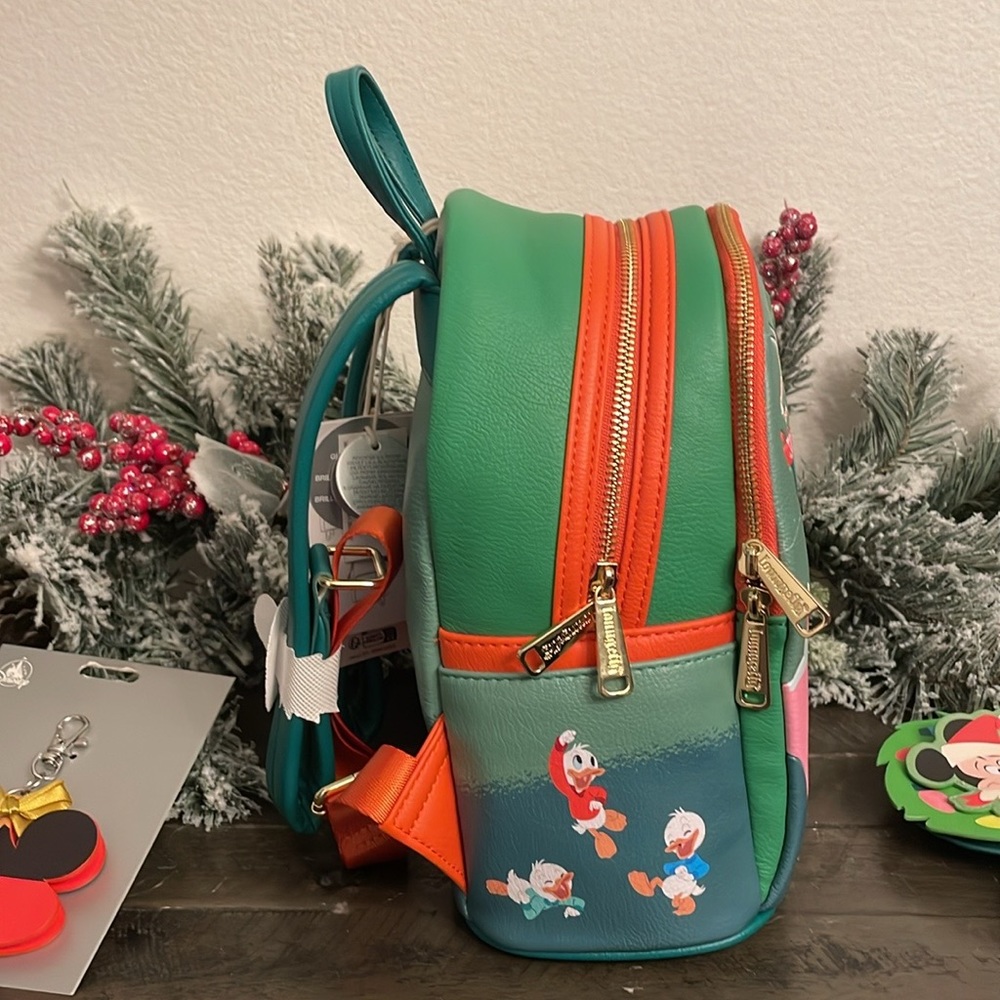 Disney Parks 2023 Loungefly Christmas Holiday GID Backpack Set NEW - Picture 2 of 5
